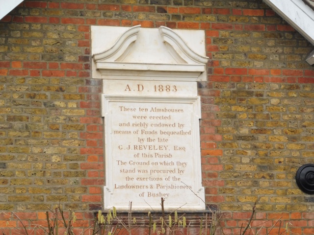 Dedication stone on the end of 5 Reveley Almshouses. Feb 2017 | Colin Wilson